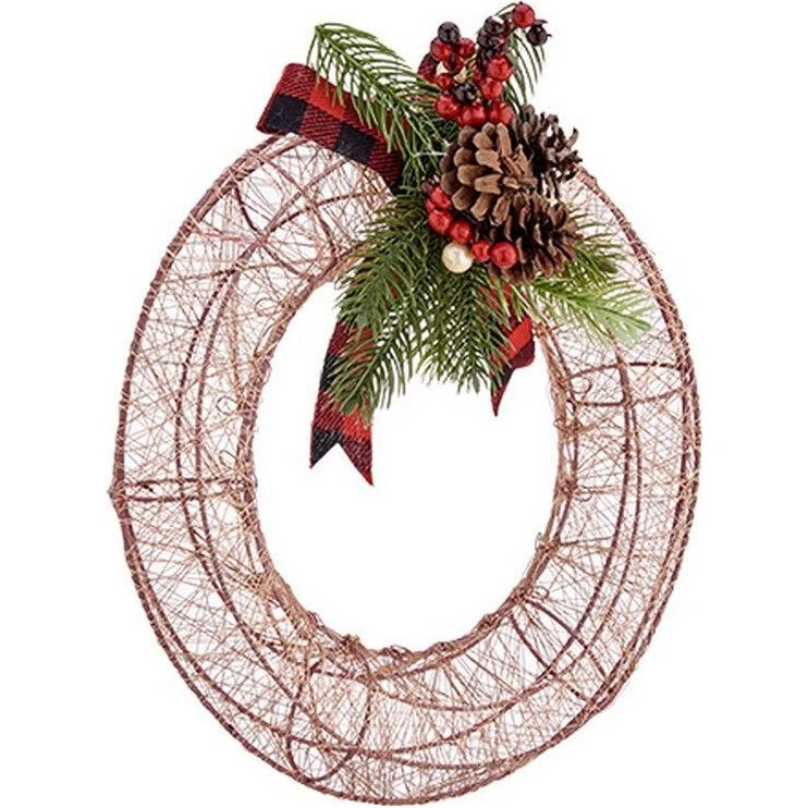 Krist+ Adventskrans i champagnemetal 29×12×30 cm