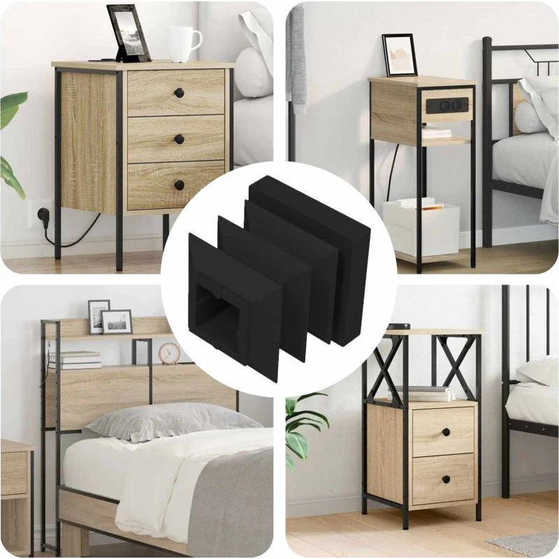 vidaXL Endekapsler 12 stk 15 x 15 x 15 mm Sort PP