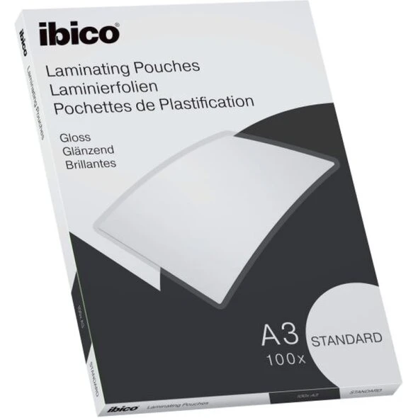 Ibico A3 lamineringslommer 100 my - 100 stk