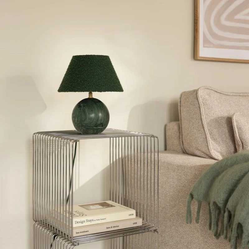 Globen Lighting Castello 24 bordlampe mørkegrøn marmor