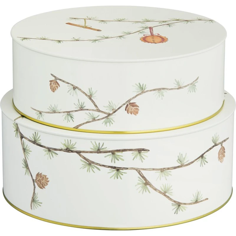 Kähler Hammershøi Christmas kagedåser, 2 stk. Ø22/Ø20 cm