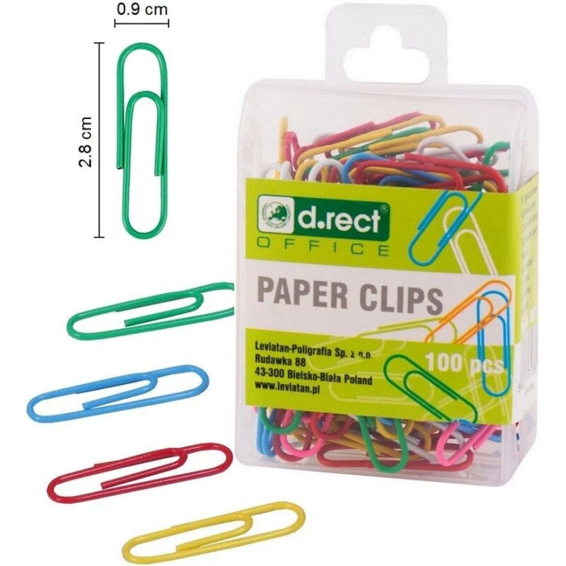 Papir Clips 28 mm farvet 100 stk x12 (1200 stk)