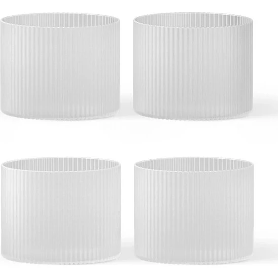 ferm LIVING Ripple lavt glas 4-pak Frosted