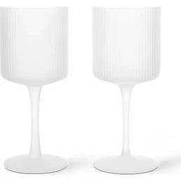 ferm LIVING Ripple hvidvinsglas 2-pak Frosted 27 cl