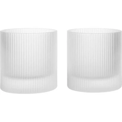 ferm LIVING Ripple Tumbler glas 25 cl, frostet 2-pak