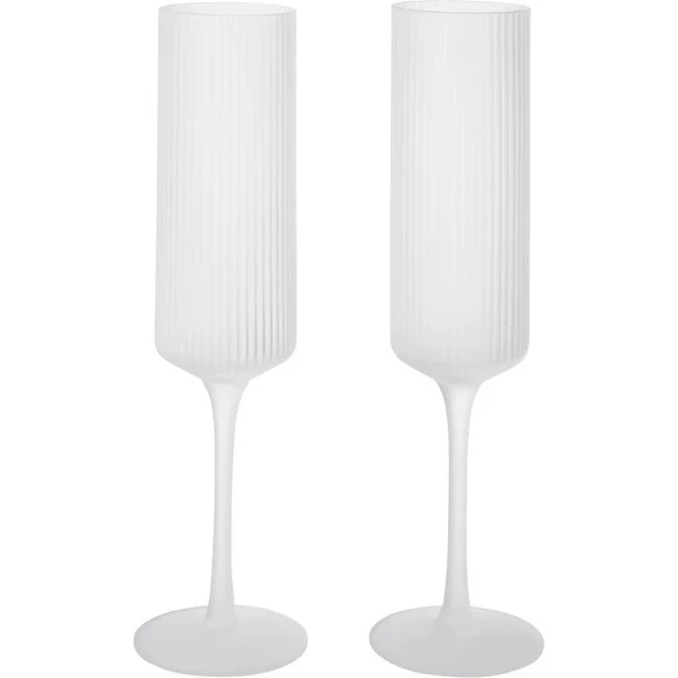 ferm LIVING Ripple champagneglas 15 cl, frostet, 2-pak