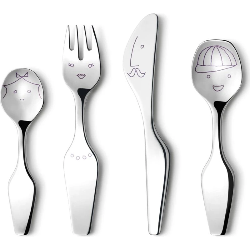 Georg Jensen Alfredo The Twist Family børnebestik, 4 dele