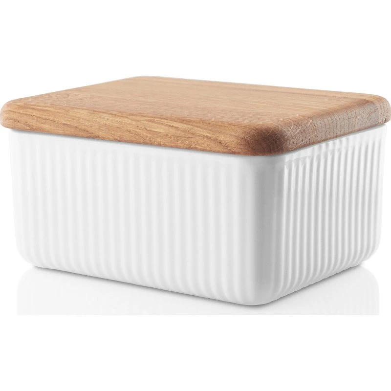 Eva Trio Legio Nova smørboks med låg, 10x12 cm, hvid
