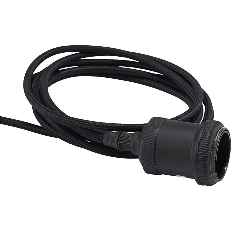 House Doctor Hdfly Fatning E27 med stofledning 3 m, Sort