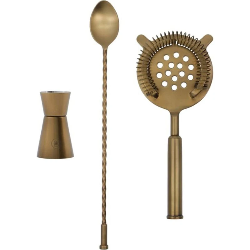 House Doctor Baar cocktailsæt 3‑pak, antik messing