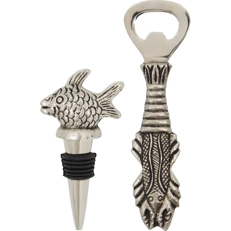 House Doctor Fish barsæt 2 dele, antik sølv