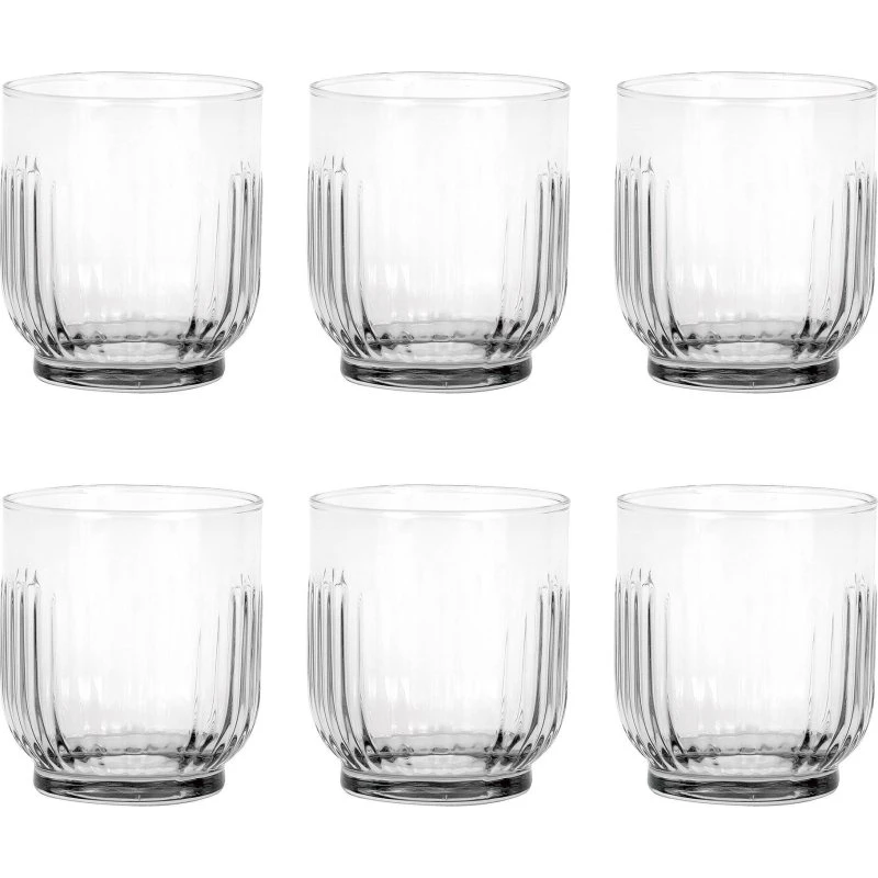 Aida drikkeglas 33 cl 6-pak, klart riflede