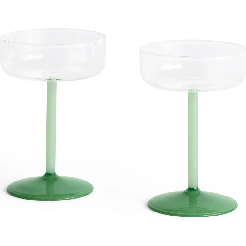 HAY Tint Coupéglas 20 cl 2-pak Clear/Jade Light/Jade Dark