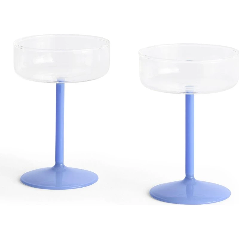 HAY Tint Coupéglas 20 cl 2-pak – Clear/Jade Light Blue
