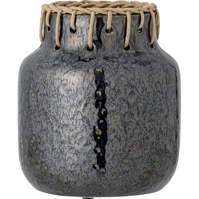 Bloomingville Janel vase H21 Ø17 cm – sort reaktiv glasur