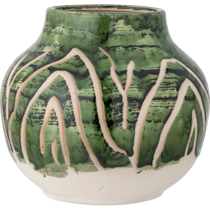 Creative Collection Eliya vase 21 cm - grøn krakeleret stentøj