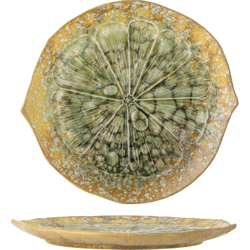 Bloomingville Milani serveringsfad Ø30 cm, grøn stentøj