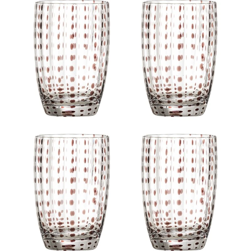 BLOOMINGVILLE Brinley drikkeglas sæt 4 – brunt mundblæst (350 ml)