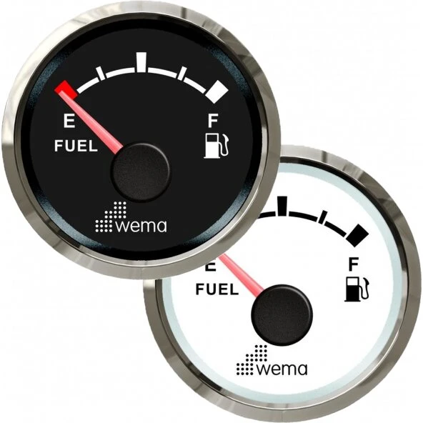 Wema Brændstofmåler NMEA2000 Silverline Ø56 mm Hvid IP67