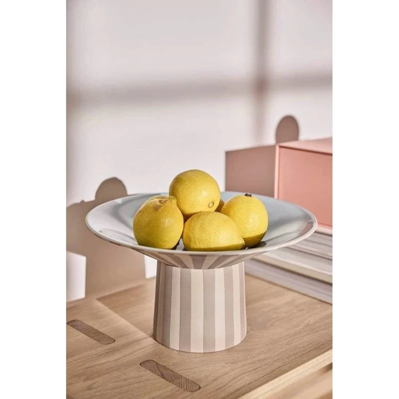 OYOY Toppu Centerpiece høj Ø30x17 cm Clay/Ice Blue