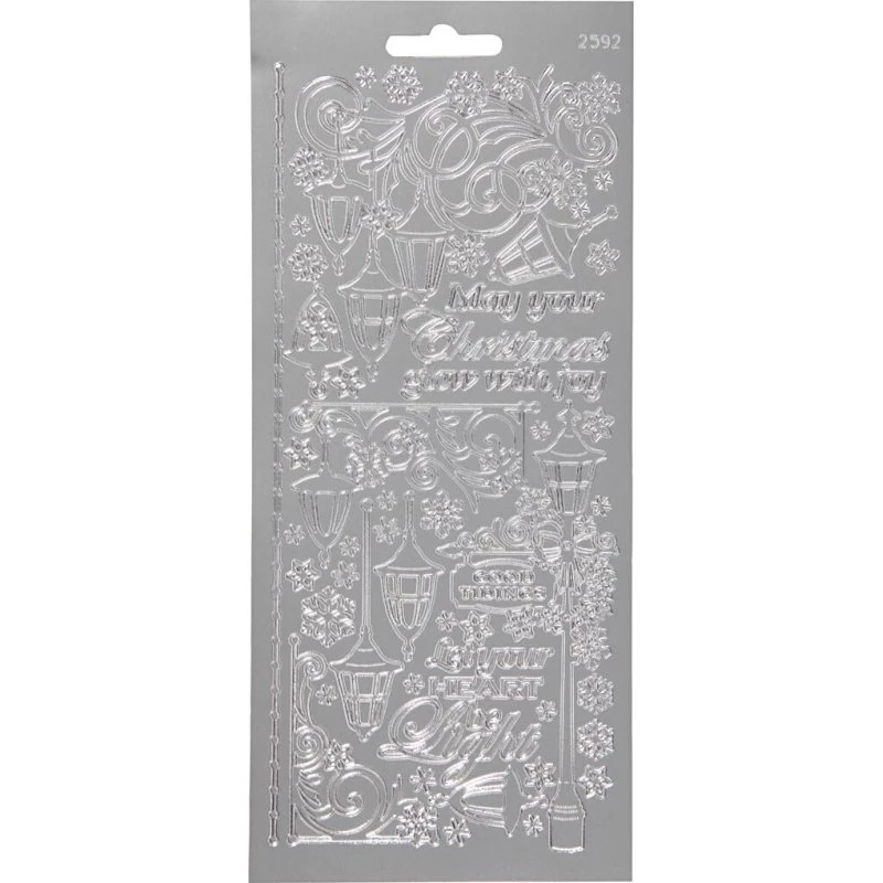 Klistermærker Lanterner (sølv) – 1 ark 10x23 cm