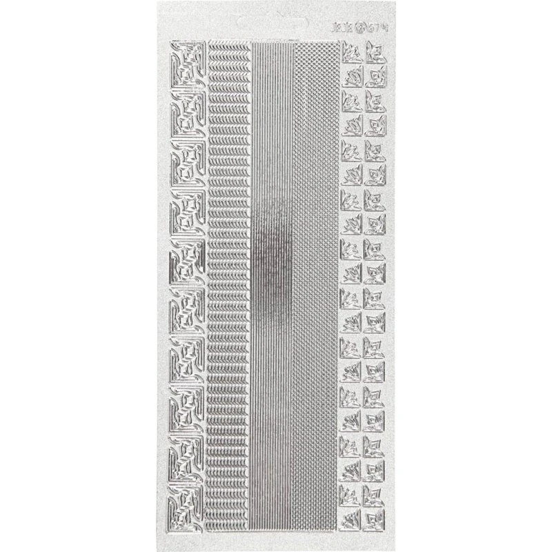 Klistermærker - Strimler til kanter, sølv - 1 ark 10x23 cm
