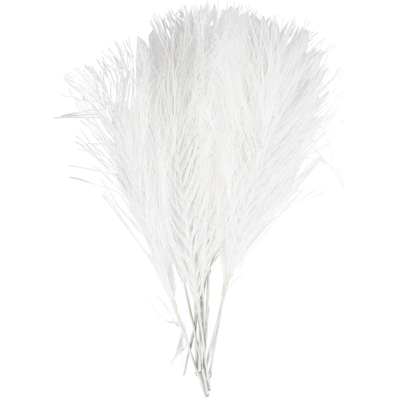Kunstige fjer 15×8 cm, hvide – 10 stk.