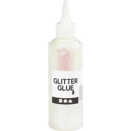 Glitterlim holografisk hvid 118 ml