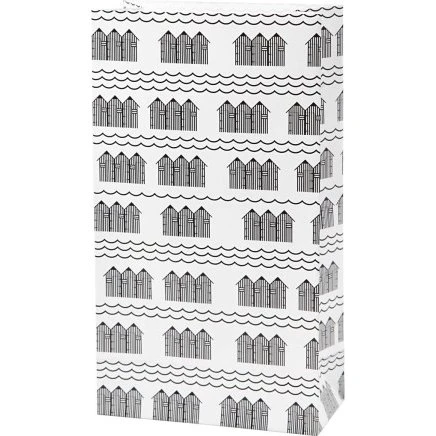 Vivi Gade Papirposer 21x6x12 cm 80 g, sort/hvid, 10 stk