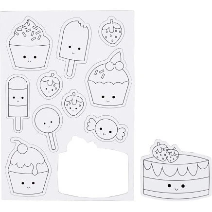 DIY Magneter - Søde sager, 14,85x21 cm (1 ark)