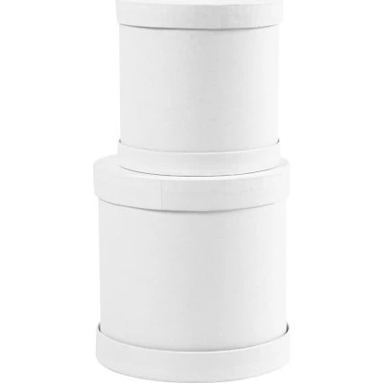 Trommeæsker H 11+13 cm, Ø 11+13 cm, hvid, 1 sæt