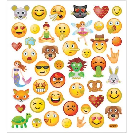 Stickers Emoji ark 15x16,5 cm (1 ark)
