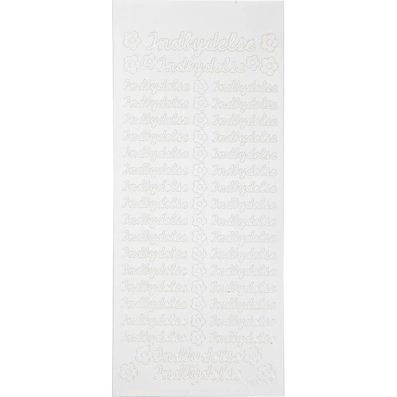 Klistermærker Indbydelse 10x23 cm - Hvid (1 ark)