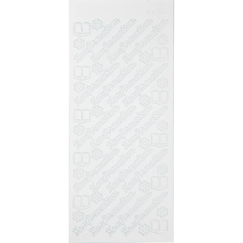 Konfirmation Klistermærker 10x23 cm - Hvid