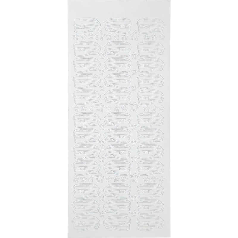 Klistermærker - Studenterhuer hvid 10x23 cm (1 ark)