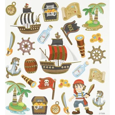 Stickers Pirater - ark 15 x 16,5 cm (1 stk)