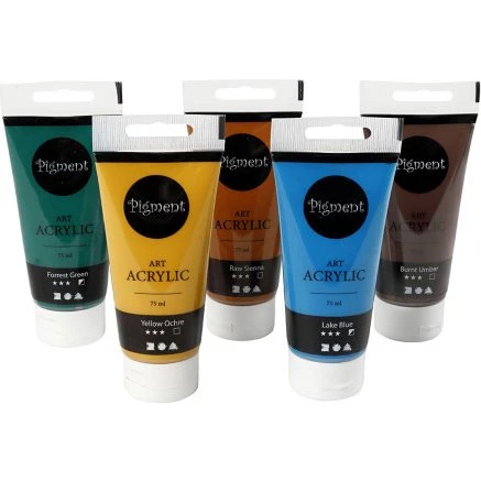 Art Akrylmaling naturfarver halvblank 5x75 ml