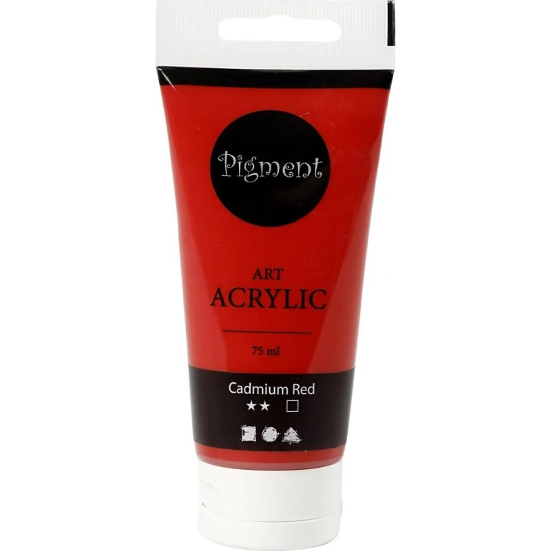 Art Akrylmaling halvblank dækkende kadmiumrød 75 ml