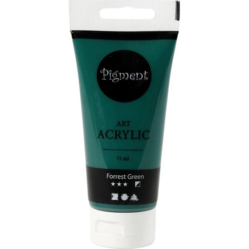 Pigment Art Akrylmaling Halvblank Halvdækkende Forrest Green 75 ml