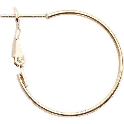 Uden mærke Øreringe, 25 mm forgyldt hoops - 8 stk