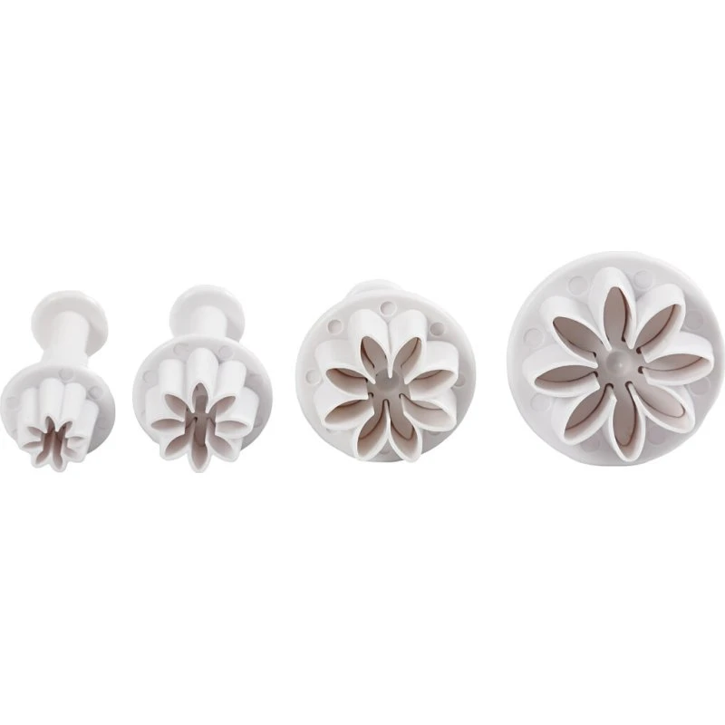 Creativ Company Udstiksforme - Blomster, Hvide, 4 stk