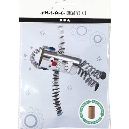 Mini DIY Kit Toiletrulle-robot, 1 pk.