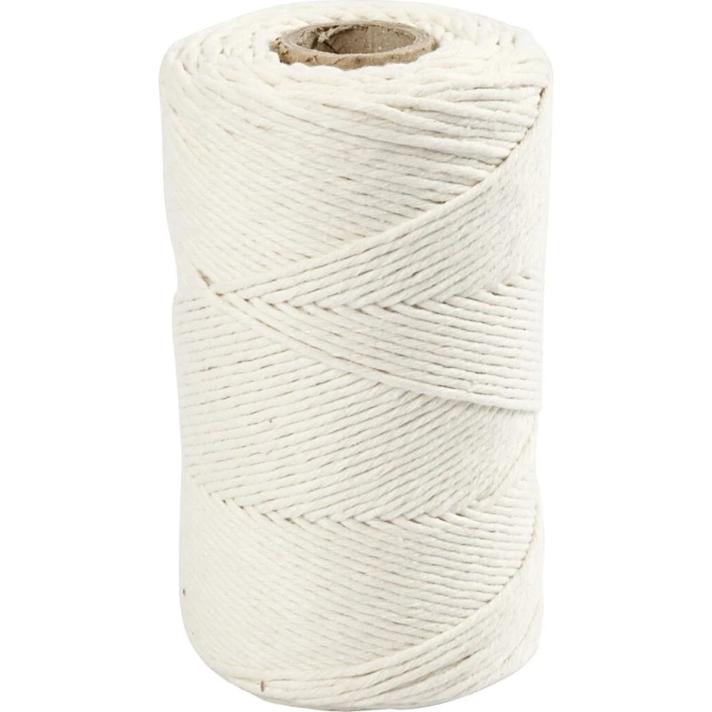 Macramé Snor 198 m, Ø 2 mm - Råhvid, 330 g