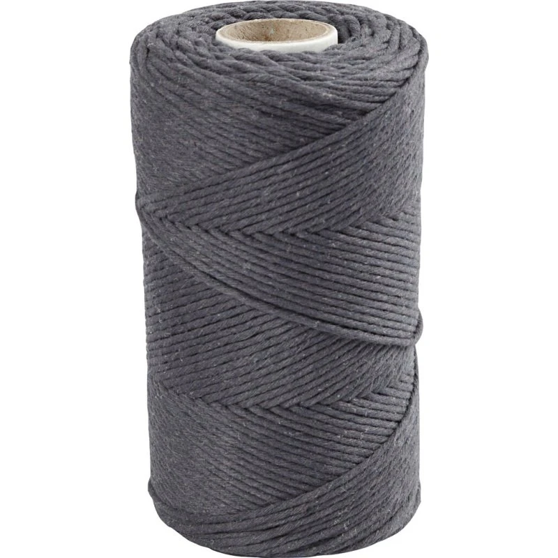 Macramé Snor 198 m, 2 mm – grå (330 g)