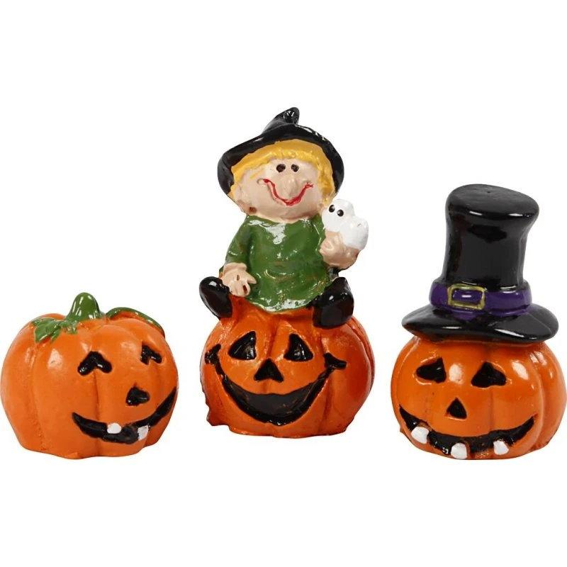 Minifigurer i resin, 3 stk. H 1,5–3,5 cm
