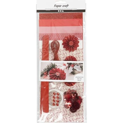 Kreativt Mix Papirklip – rød/creme, 1 pk