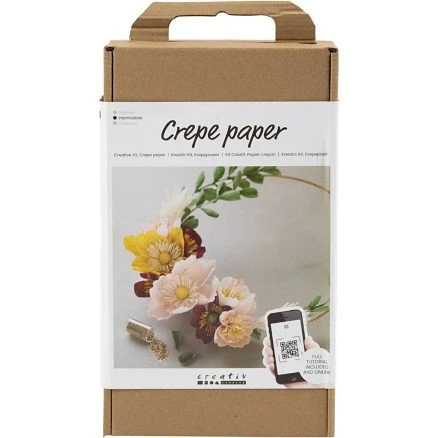 Crepepapir DIY-kit til krans, 180% stræk, 1 pk