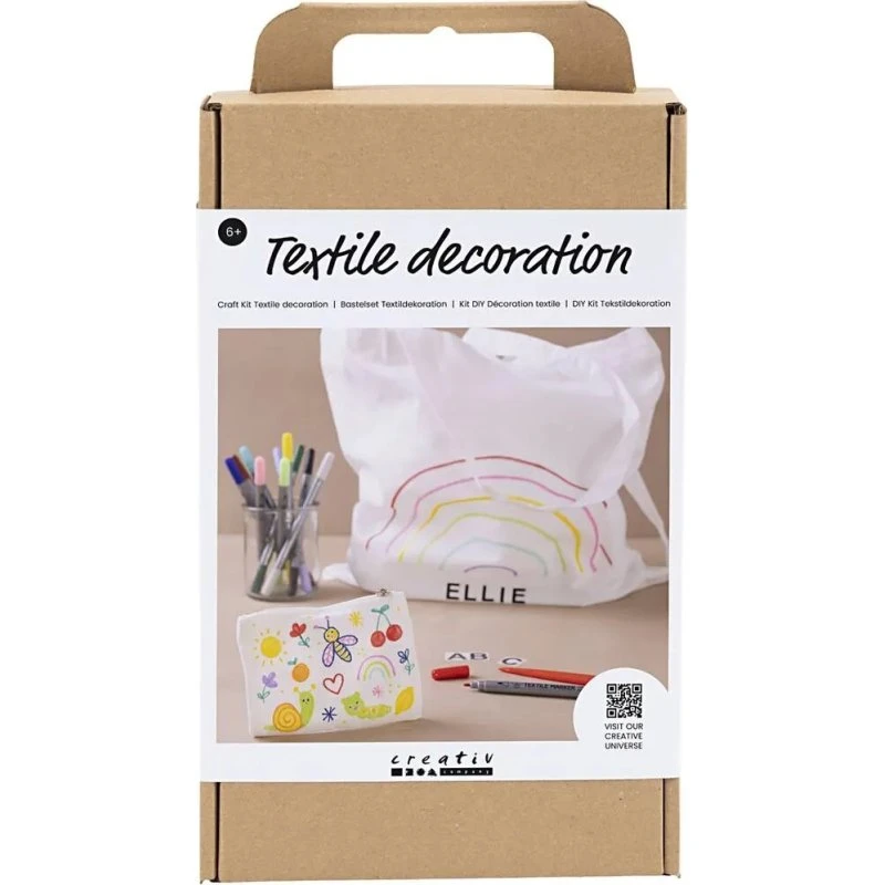 DIY Kit Tekstildekoration, tekstiltryk & tusser - 1 pk