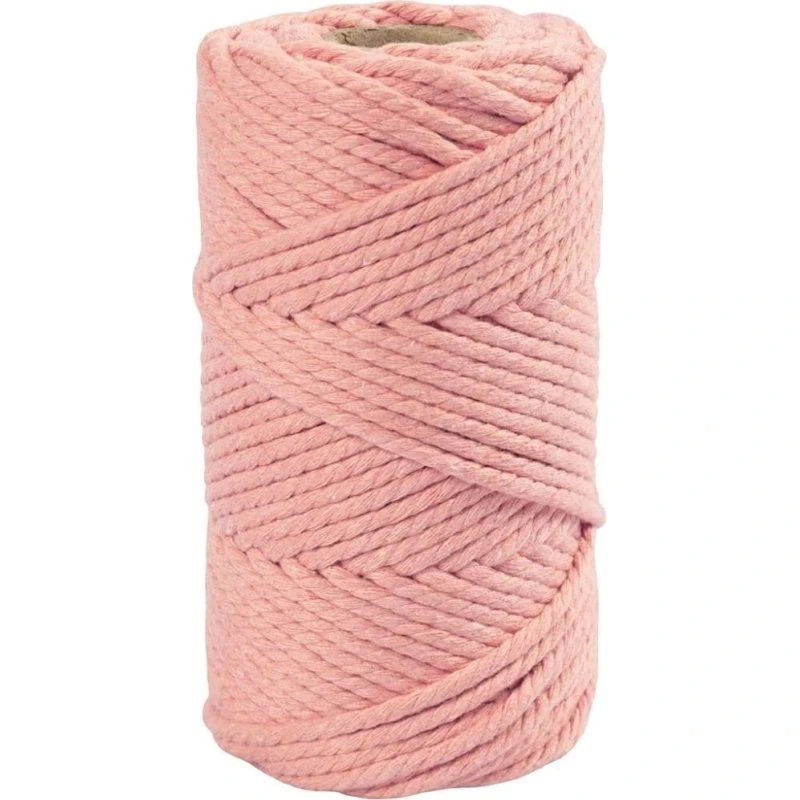 Macramé Snor 4 mm x 55 m - Rosa (genanv. bomuld)