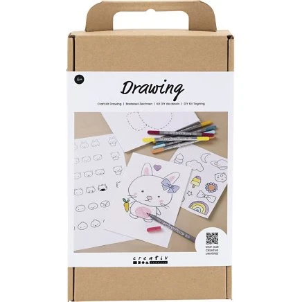 DIY Kit Tegning – Blandede figurer, pastelfarver (1 pk)